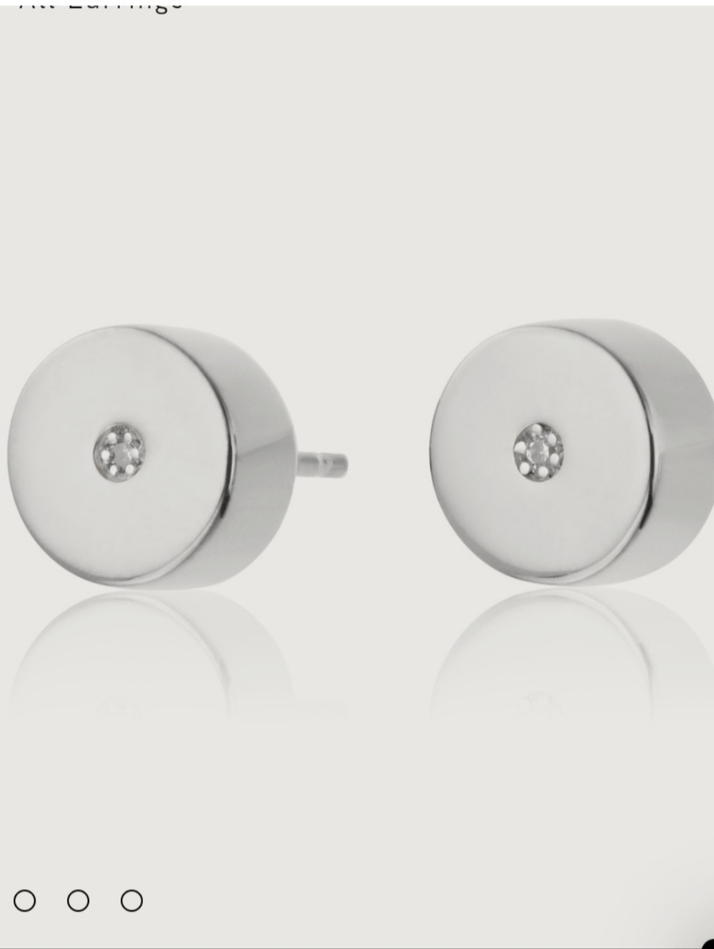 MONICA VINADER Silver Disc Stud Earrings with Center Stones